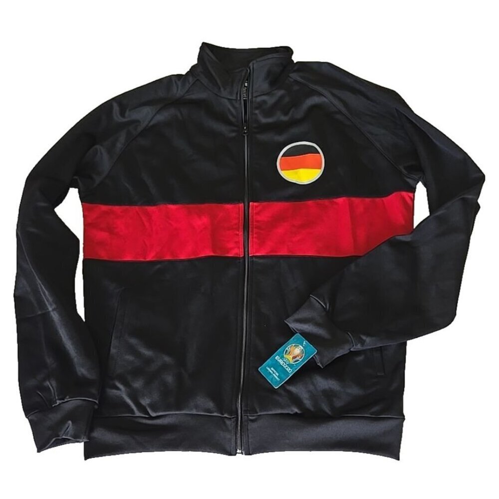UEFA Euro 2020 Germany Track Jacket Black Red Zip Up Retro Football Style XL